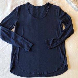 Lululemon blue, long sleeved top